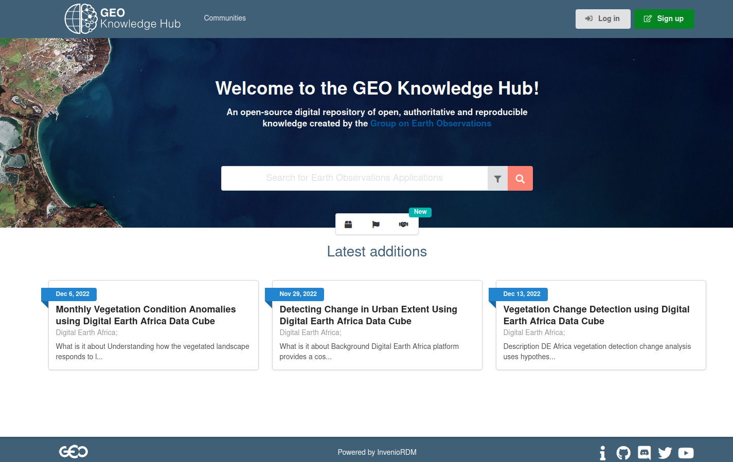 GEO Knowledge Hub front page