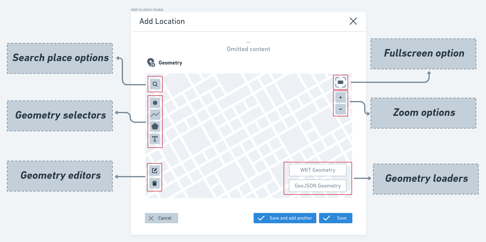 Geospatial metadata previewer - Defining a geospatial geometry options