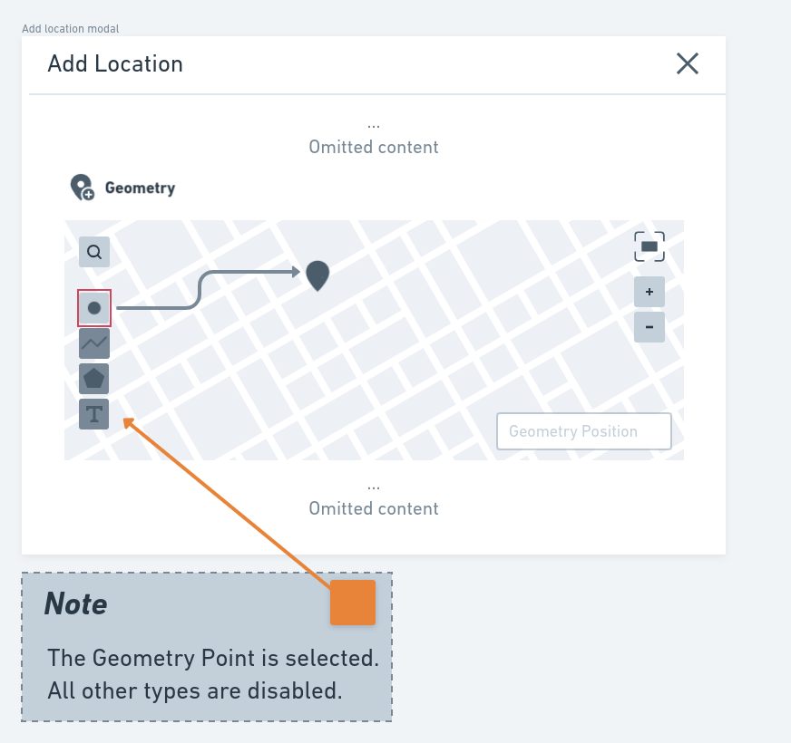 Geospatial metadata previewer - Disabled geometry selectors