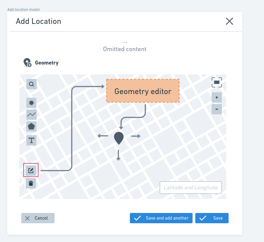 Geospatial metadata previewer - Geometry editor